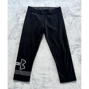 Under Armour Leggings Womens S Black Cropped Fitted Athletic‎ Workout Comfort